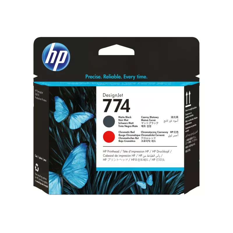 HP 774 Matte Juoda/Chromatic Red DesignJet spausdinimo galvutė