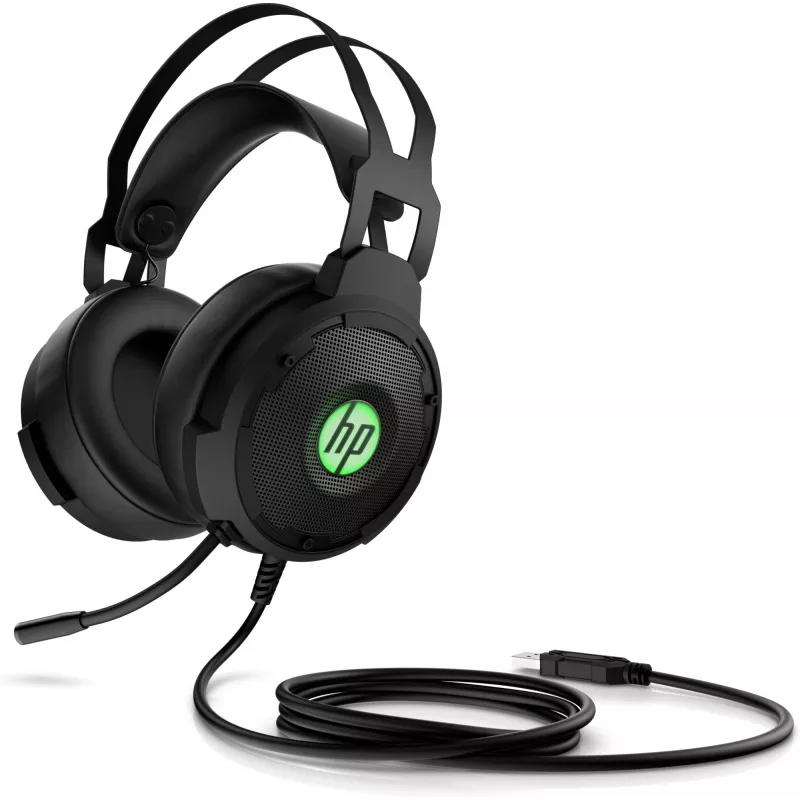 HP Pavilion Gaming Headset 600, laidinis, žaidimams, 360 g, ausinės, juoda, žalia