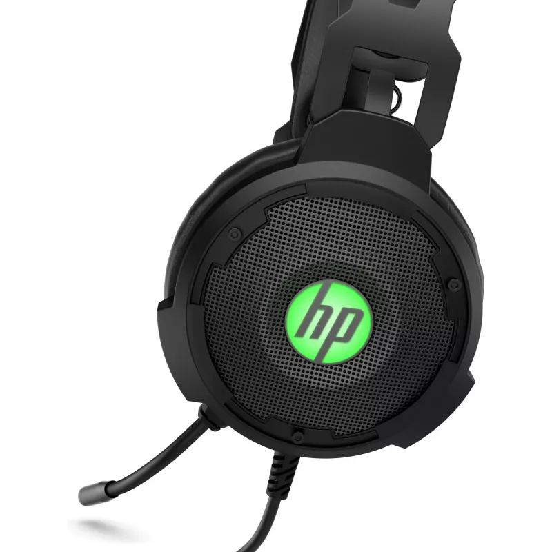 HP Pavilion Gaming Headset 600, laidinis, žaidimams, 360 g, ausinės, juoda, žalia