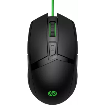 HP Pavilion Gaming pelė 300, abiem rankoms tinkama, optinė, USB Type-A, 5000 DPI, juoda, žalia