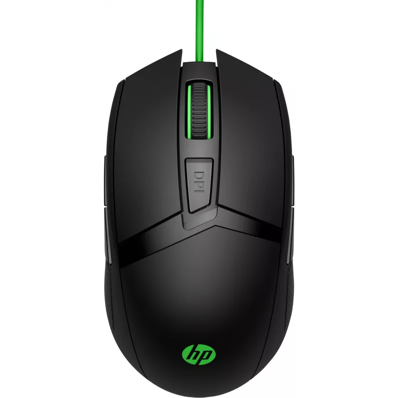 HP Pavilion Gaming pelė 300, abiem rankoms tinkama, optinė, USB Type-A, 5000 DPI, juoda, žalia
