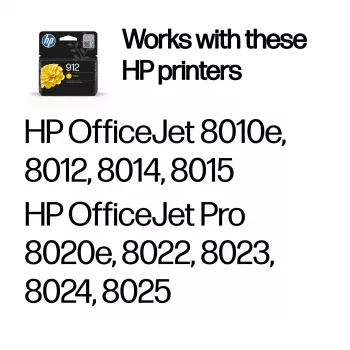 HP 912 Geltona Originali rašalo kasetė, Geltonas, 1 vnt., 315 puslapių