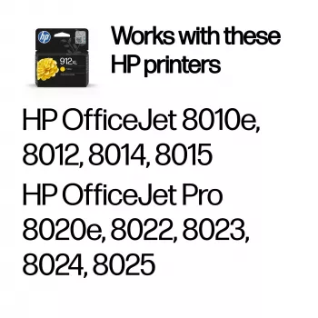 HP 912XL didelio našumo geltonas Originalius rašalo kasetė, geltona, 1 vnt., 700 puslapių