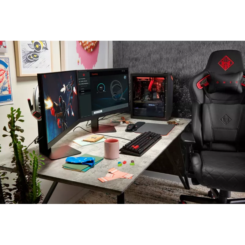 HP OMEN X 27 kompiuterio monitorius 68,6 cm (27 col.) 2560 x 1440 pikseliai Quad HD Juoda (atnaujinta prekė)