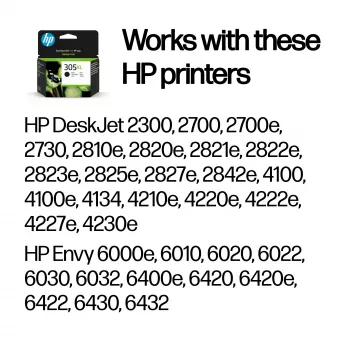 HP 305XL didelio našumo juodas Originalius rašalo kasetė