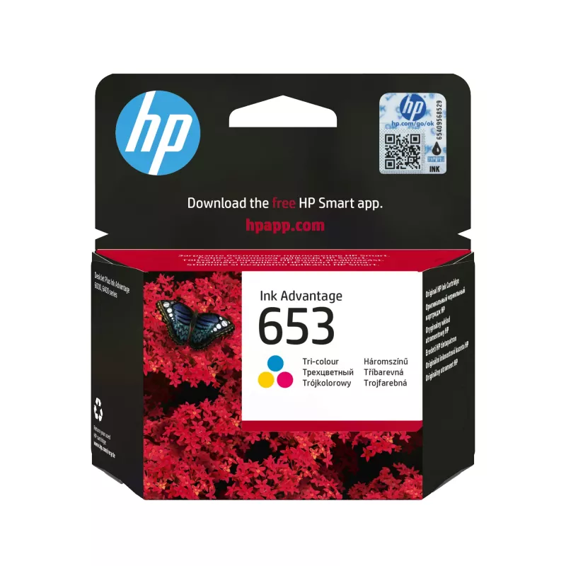 HP 653 Tri-color Originali Ink Advantage kasetė