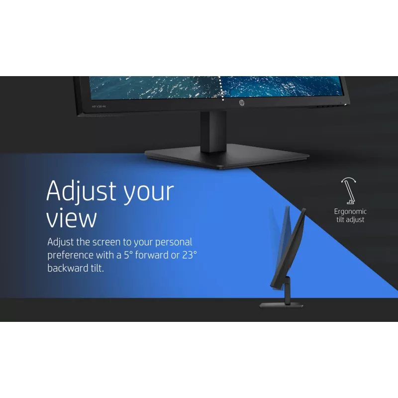 HP V28 kompiuterio monitorius 71,1 cm (28 col.) 3840 x 2160 pikselių 4K Ultra HD LED juodas