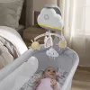 Fisher-Price Rainbow Showers Bassinet to Bedside Mobile, lovytė, garsas, naktinė lemputė, integruotas laikmatis, audinys, plastikas