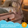 Fisher-Price Rainbow Showers Bassinet to Bedside Mobile, lovytė, garsas, naktinė lemputė, integruotas laikmatis, audinys, plastikas