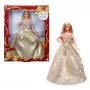 Barbie Signature 2025 m. šventinė mados lėlė, sezoninė kolekcinė, blondinė su sidabro ir aukso spalvų suknele