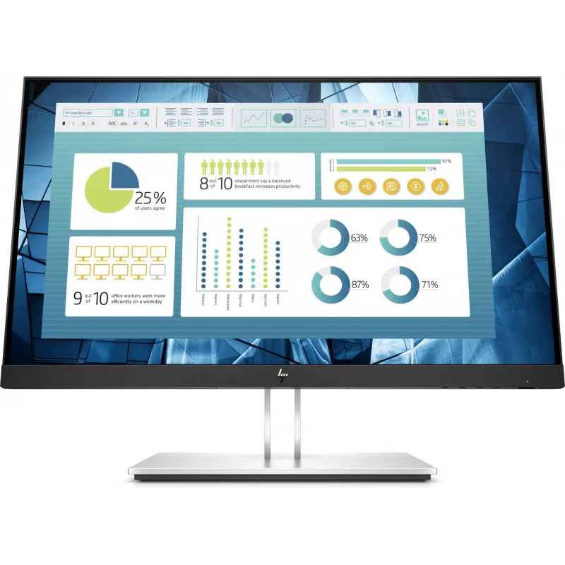HP E-Series E22 G4 kompiuterio monitorius 54,6 cm (21,5 colio) 1920 x 1080 pikselių Full HD LCD juodas, sidabrinis