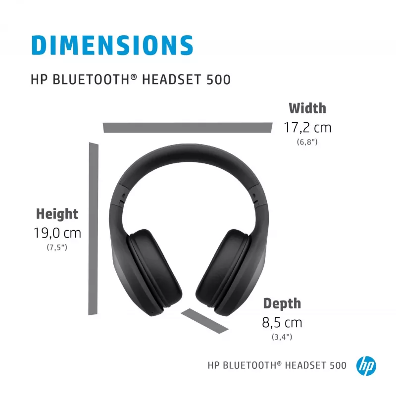 HP Bluetooth Headset 500, belaidis, 220 g, ausinės, juoda
