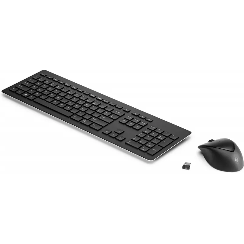 HP belaidė įkraunama 950MK pelė ir klaviatūra, pilno dydžio belaidė mechaninė