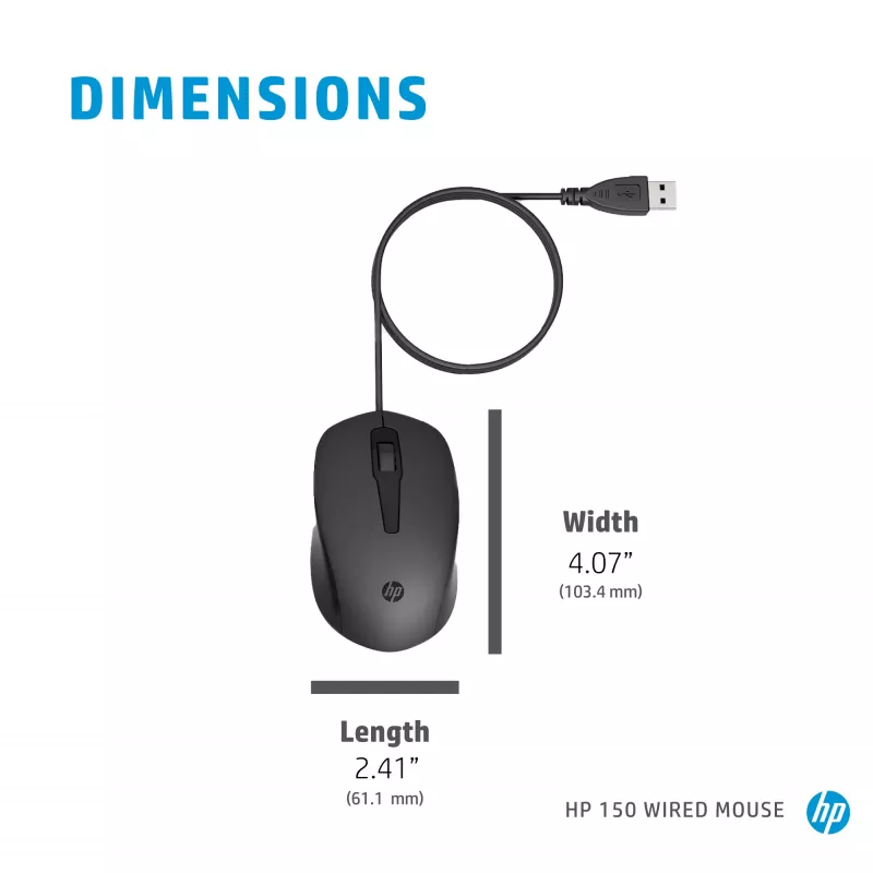 Pelė HP 150 laidinė USB Type-A