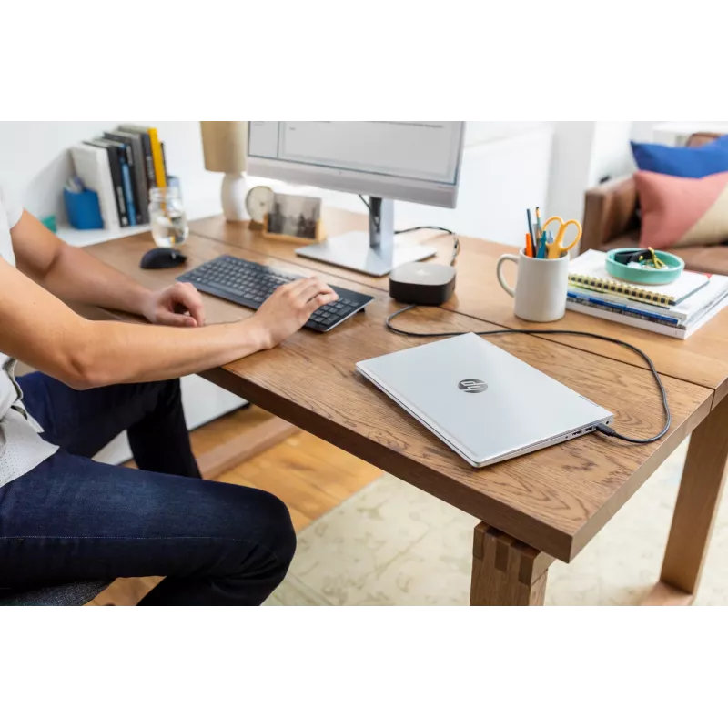 HP USB-C dokas G5, laidinis, USB 3.2 Gen 1 (3.1 Gen 1) Type-C, juoda, juoda, Kinija, suderinamas su HP nešiojamaisiais kompiuteriais, MacBook kompiuteriais ir kitais nešiojamaisiais kompiuteriais.[2]