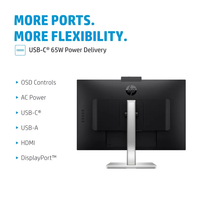 HP E27m G4 QHD USB-C konferencijų monitorius, 68,6 cm (27 coliai), 2560 x 1440 pikselių, Quad HD, LCD, 5 ms, juodas, sidabrinis