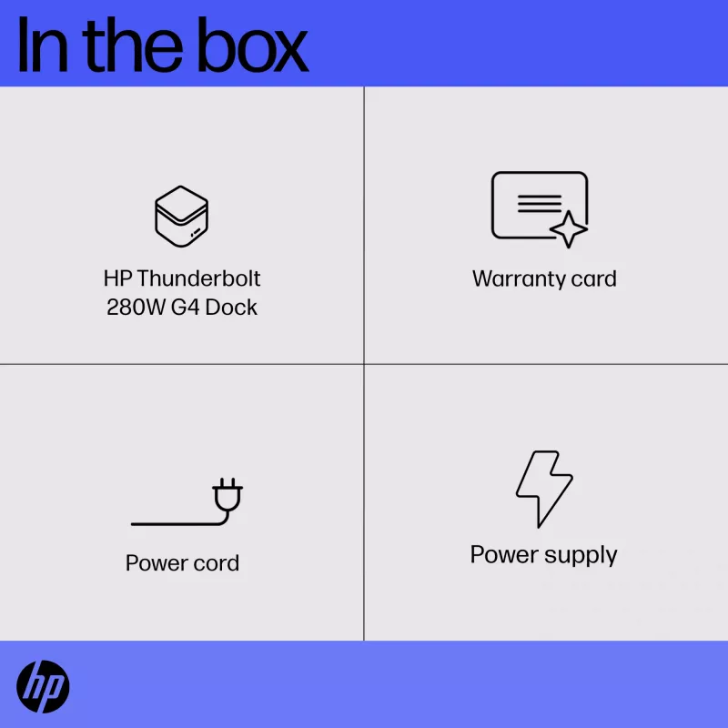 HP Thunderbolt Dock 280W G4 laidinė prijungimo stotelė Thunderbolt 4 juoda