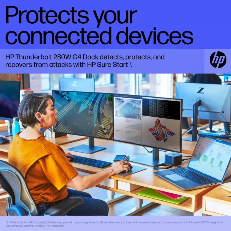 HP Thunderbolt Dock 280W G4 laidinė prijungimo stotelė Thunderbolt 4 juoda