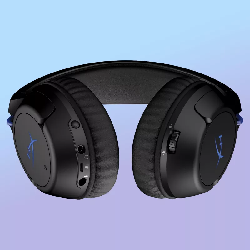 HyperX Cloud Flight – belaidės žaidimų ausinės (juoda-mėlyna) – PS5-PS4