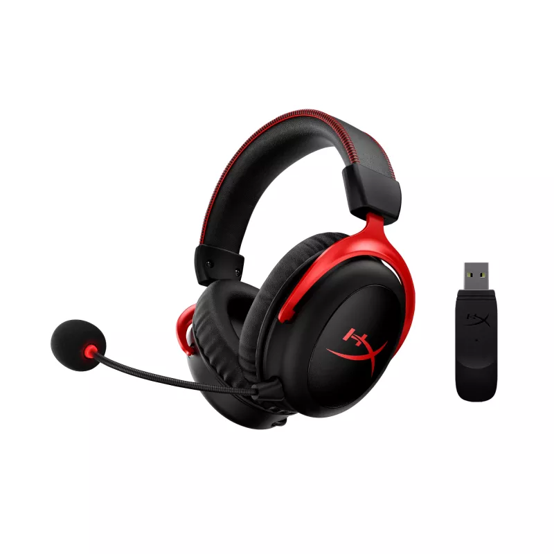 HyperX Cloud II Wireless - žaidimų ausinės (juoda-raudona)
