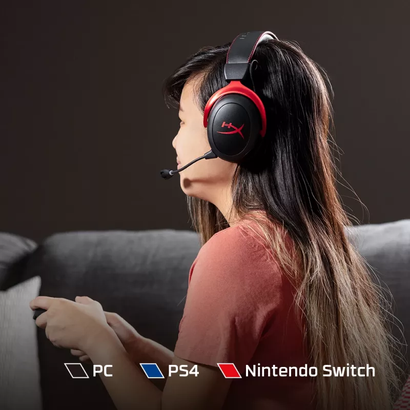 HyperX Cloud II Wireless - žaidimų ausinės (juoda-raudona)