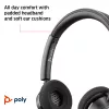 HP Poly Poly Juodawire 3320 USB-A ausinės, laidinės, biurui/skambučių centrui, 130 g, ausinės, juodos