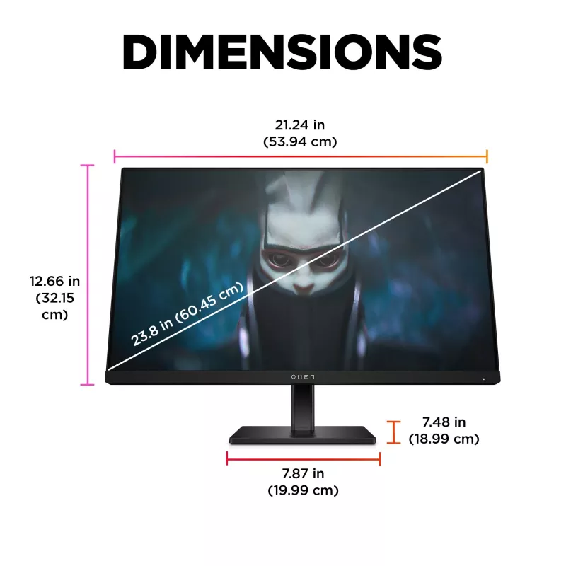 OMEN by HP 23,8 col. FHD 165 Hz žaidimų monitorius - OMEN 24