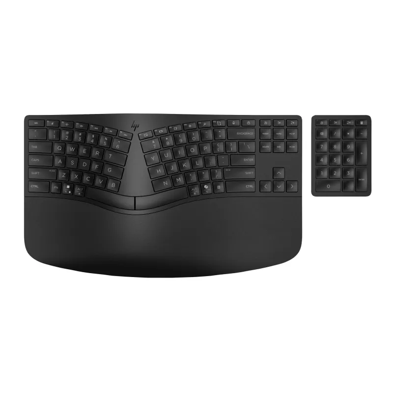 HP 965 ergonomiškas belaidis klaviatūra, pilno dydžio (100%), belaidis, RF belaidis + Bluetooth, membraninė, juoda