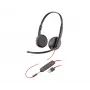 Ausinės POLY Juodawire 3225 Stereo USB-A laidinės biurui skambučių centrui