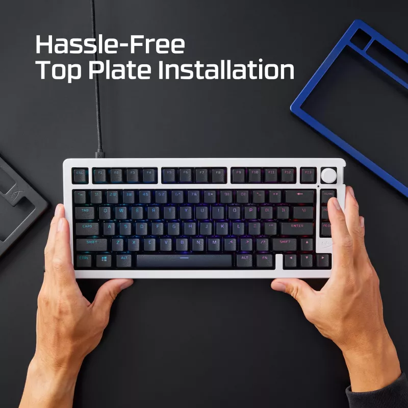 Mechaninės klaviatūros viršutinė plokštė Kingston HyperX Alloy Rise 85U09AA Balta