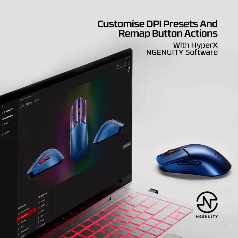 Belaidė žaidimų pelė HP HyperX Pulsefire Haste 2 S Navy 64g Li-Ion