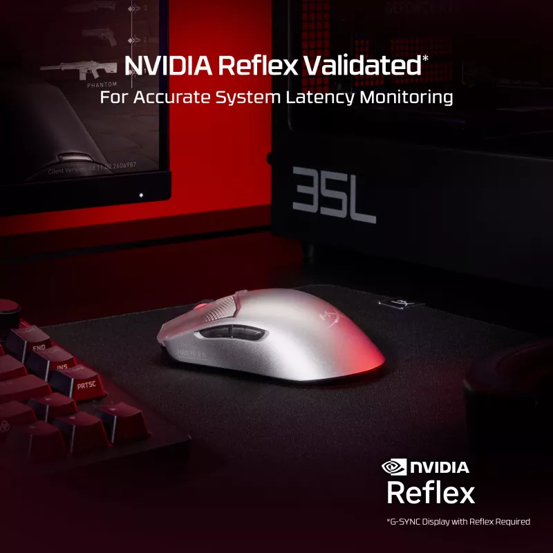HyperX Pulsefire Haste 2 S Sidabrinė belaidis žaidimų pelė
