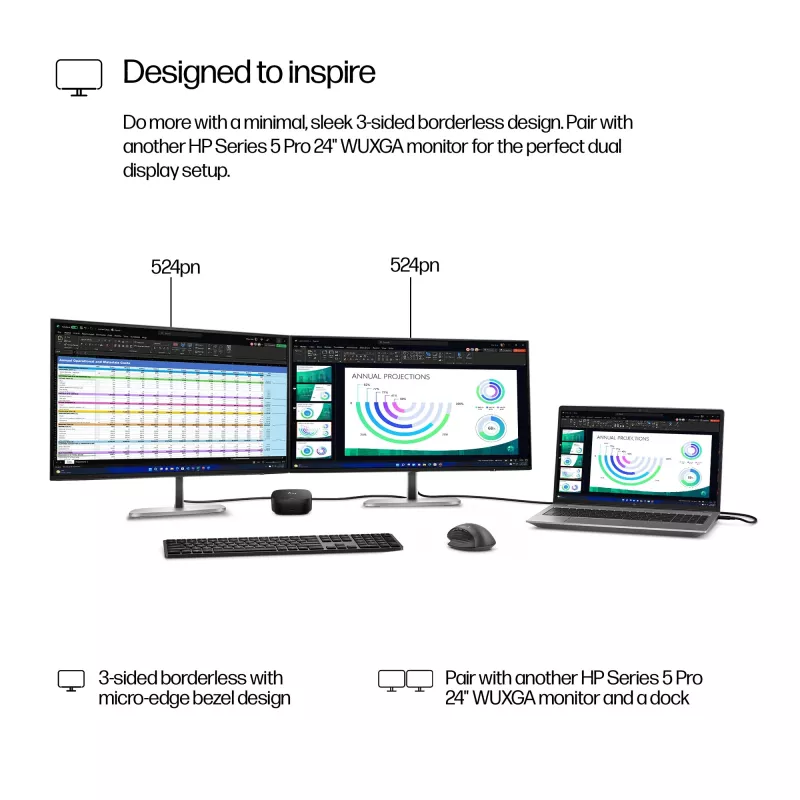 Monitorius HP Series 5 Pro 24 colių WUXGA ekranas 1920 x 1200