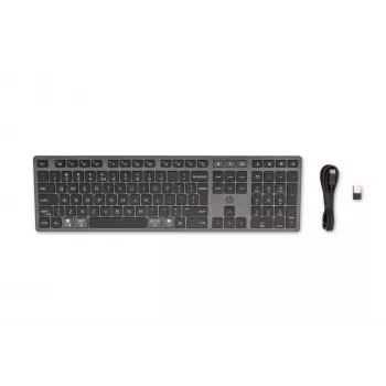 HP 720 kelių įrenginių įkraunama belaidė klaviatūra, pilno dydžio (100 %), belaidė, USB + Bluetooth, mechaninė, QWERTY, juoda