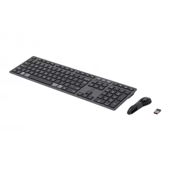 HP 720 kelių įrenginių įkraunama belaidė klaviatūra, pilno dydžio (100 %), belaidė, USB + Bluetooth, mechaninė, QWERTY, juoda