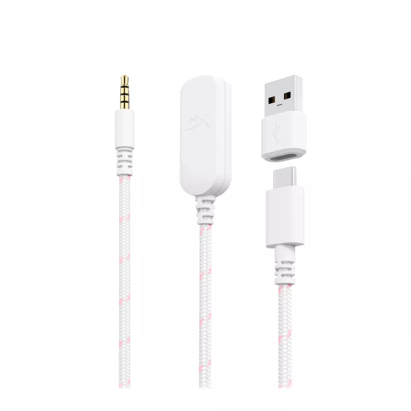 HyperX Cloud III – žaidimų ausinės (balta / rožinė)