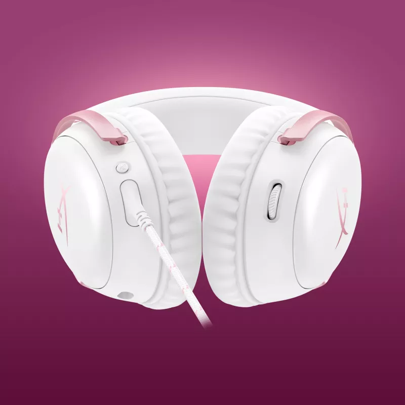 HyperX Cloud III – žaidimų ausinės (balta / rožinė)