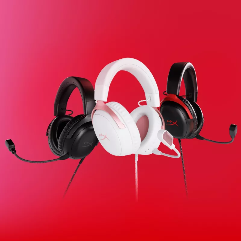 HyperX Cloud III – žaidimų ausinės (balta / rožinė)