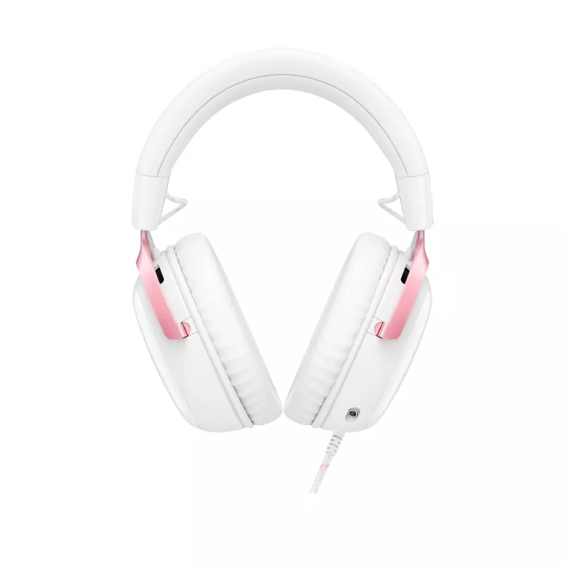 HyperX Cloud III – žaidimų ausinės (balta / rožinė)