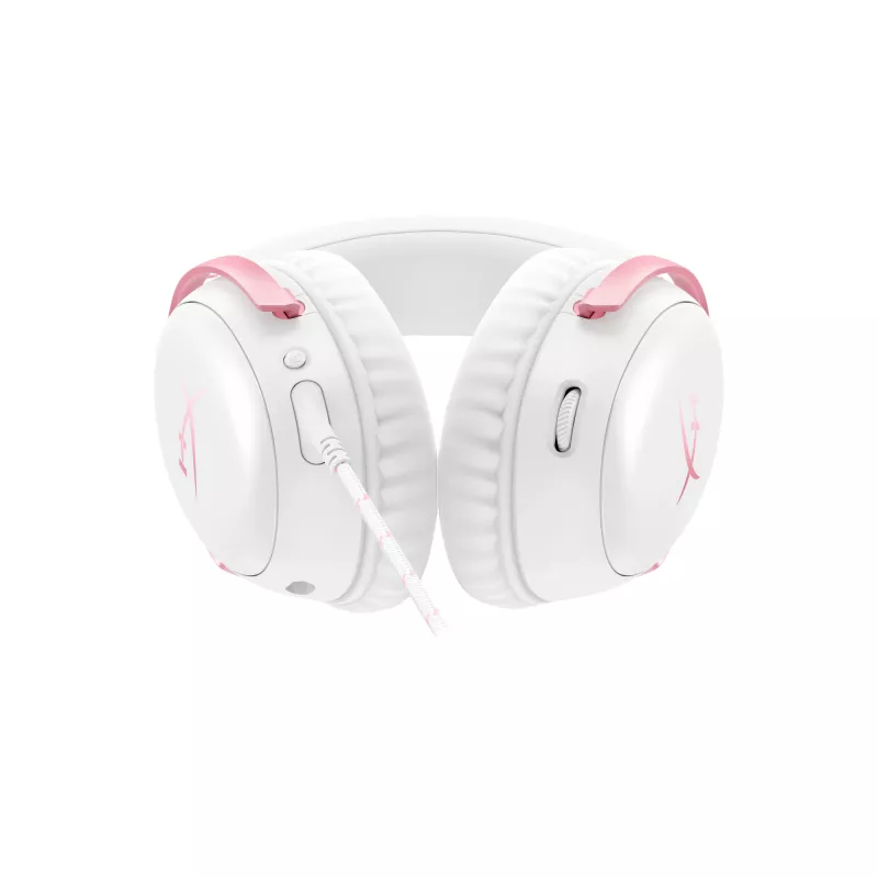 HyperX Cloud III – žaidimų ausinės (balta / rožinė)
