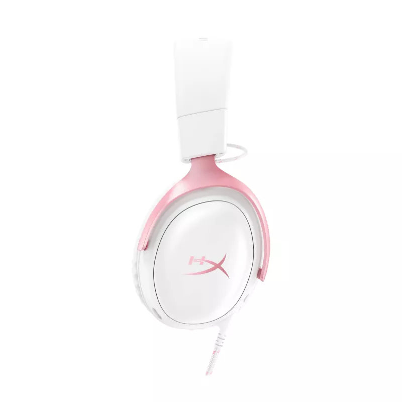 HyperX Cloud III – žaidimų ausinės (balta / rožinė)
