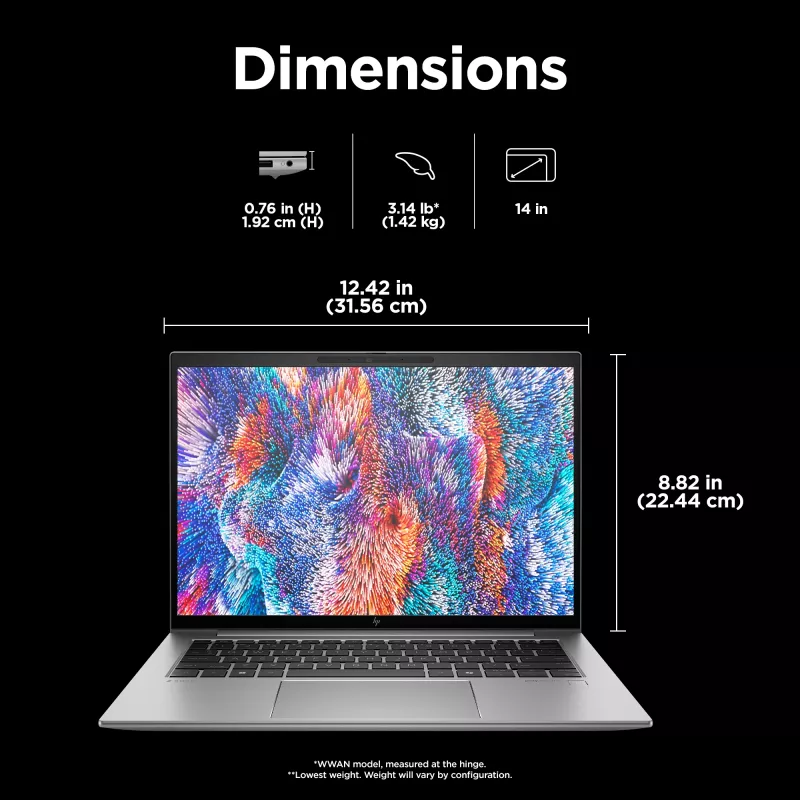 Mobilioji darbo stotis HP ZBook Firefly G11 14 colių Intel Core Ultra 7 155U 32GB RAM 1TB SSD Intel Graphics Windows 11 Pro