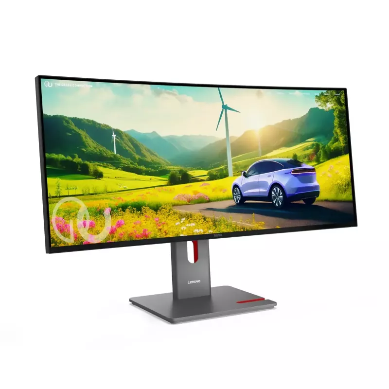 Kompiuterio monitorius Lenovo ThinkVision P34WD-40 34 col. (86,4 cm) išlenktas IPS 3440×1440 WQHD 6 ms USB-C, garsiakalbiai, VESA, juodas