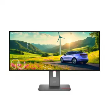 Kompiuterio monitorius Lenovo ThinkVision P34WD-40 34 col. (86,4 cm) išlenktas IPS 3440×1440 WQHD 6 ms USB-C, garsiakalbiai, VESA, juodas