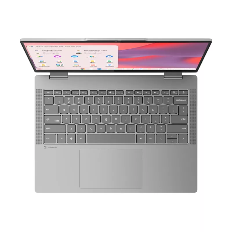 Lenovo Chrome 2in1 14IRU10 Intel Core 5 120U Chromebook 35.6 cm (14 colių) jutiklinis ekranas WUXGA 8 GB LPDDR5-SDRAM 128 GB UFS Wi-Fi 6E (802.11ax) ChromeOS anglų Pilka