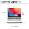 HP Pavilion 16-ag0009na AMD Ryzen™ 5 8540U nešiojamasis kompiuteris 40,6 cm (16 colių) jutiklinis ekranas 2K 8 GB LPDDR5-SDRAM Wi-Fi 6 (802.11ax) Windows 11 Home mėlynas (atnaujinta prekė)