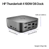 Dokingo stotelė HP Thunderbolt 4 100W G6 laidinis ryšys 5K Ultra HD