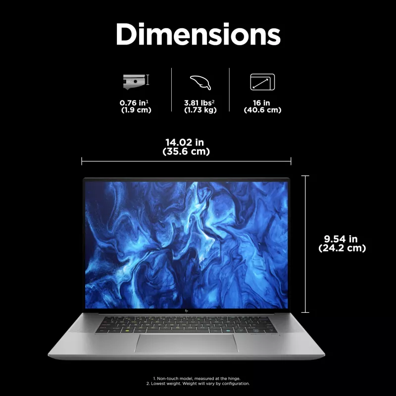 HP ZBook Studio G11 Intel Core Ultra 7 155H 40.6 cm (16 colių) WUXGA 32 GB DDR5-SDRAM NVIDIA RTX 2000 Ada Wi-Fi 7 (802.11be) Windows 11 Pro AI darbo stotis, AI kompiuteris