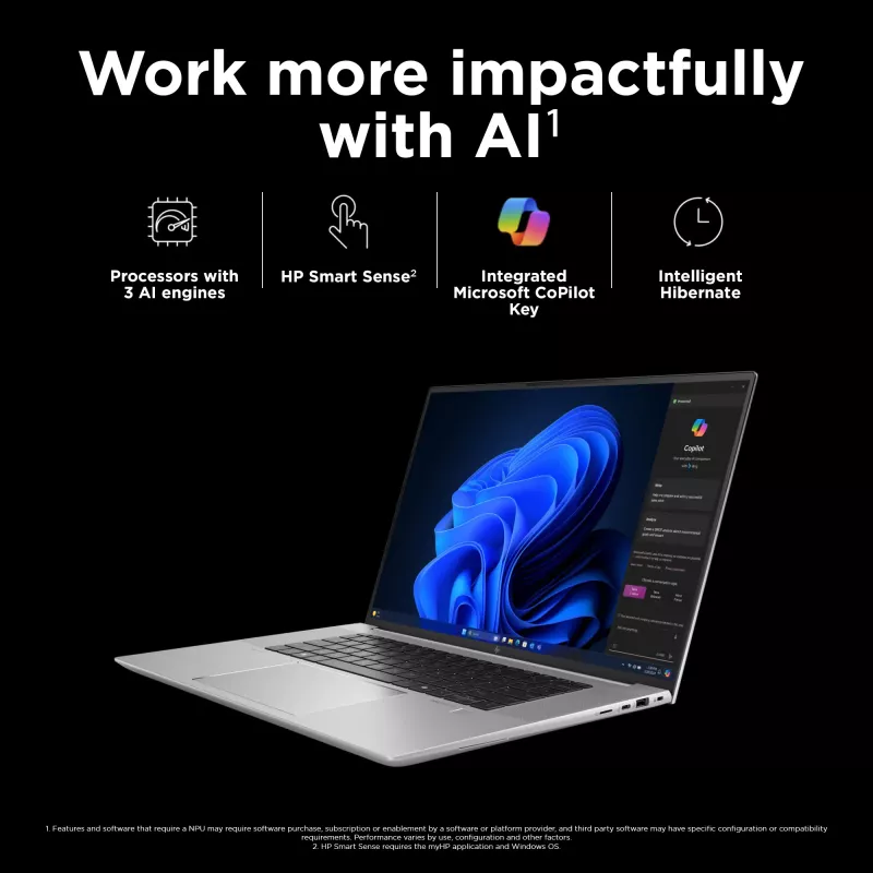 HP ZBook Studio G11 Intel Core Ultra 7 155H 40.6 cm (16 colių) WUXGA 32 GB DDR5-SDRAM NVIDIA RTX 2000 Ada Wi-Fi 7 (802.11be) Windows 11 Pro AI darbo stotis, AI kompiuteris