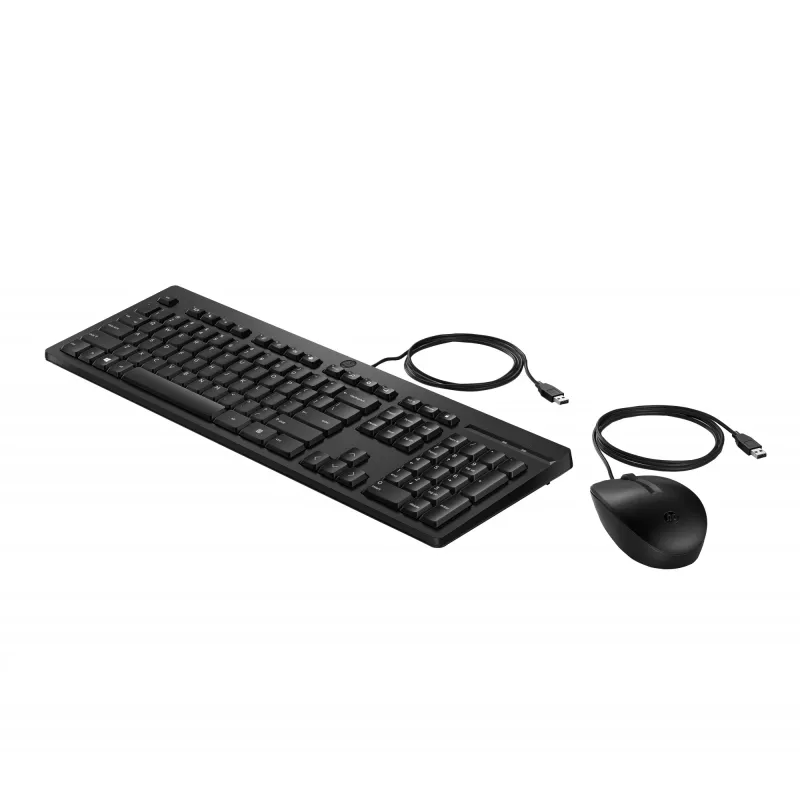 HP 225 Wired pelė and KB G2 Belgija - anglų kalba AZERTY BE - pelė - AZERTY klaviatūra, pelė įtraukta, biurui, USB, juoda